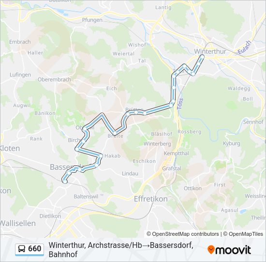 660 Bus Line Map