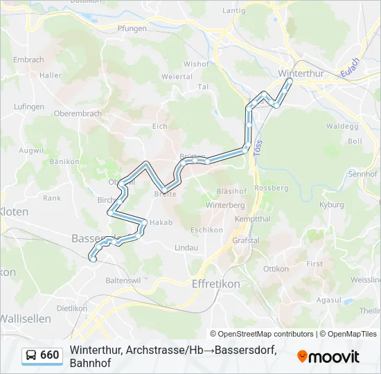 660 Bus Line Map