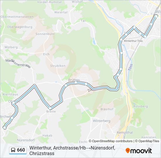 660 Bus Line Map