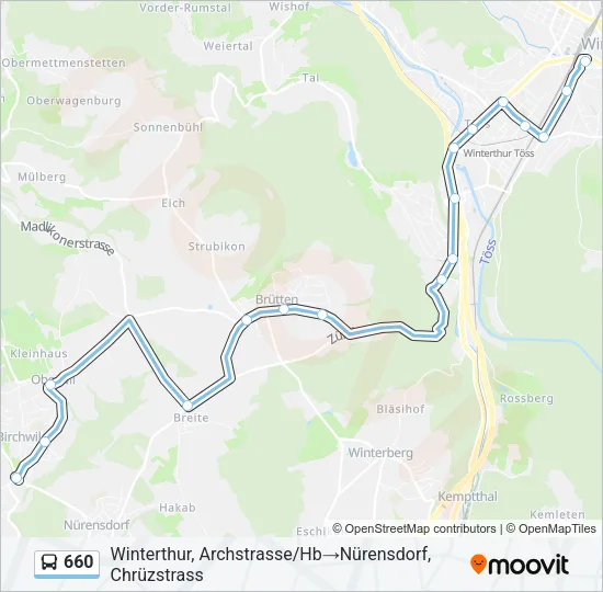 660 Bus Line Map