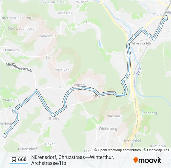 660 Bus Line Map