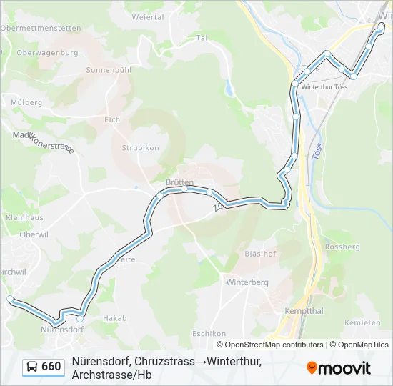 660 Bus Line Map