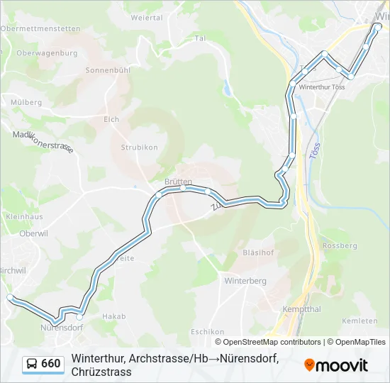 660 Bus Line Map