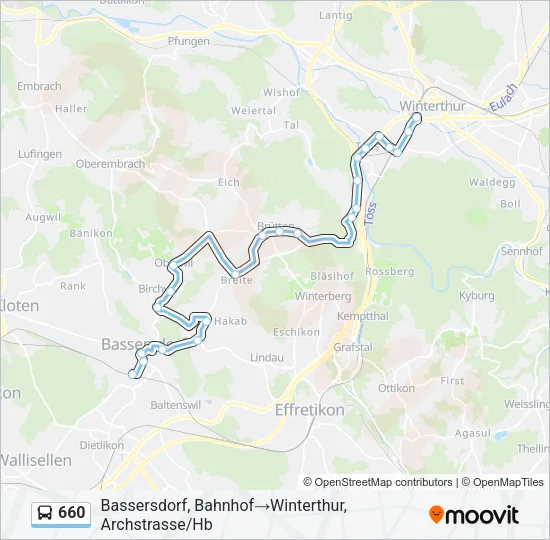 660 Bus Line Map
