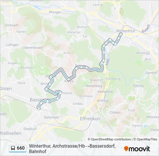 660 Bus Line Map