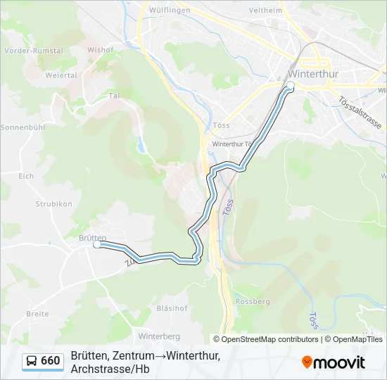 660 Bus Line Map