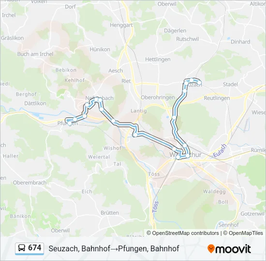 674 Bus Line Map