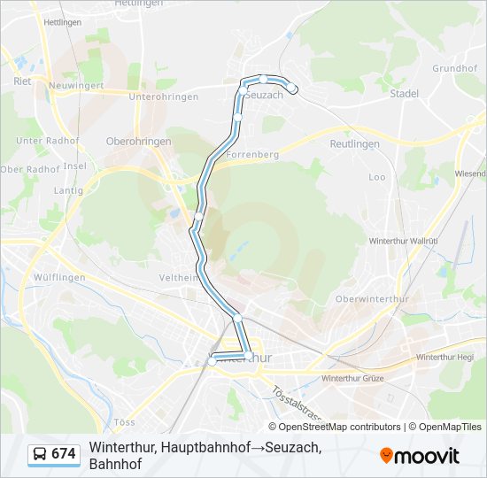 674 Bus Line Map