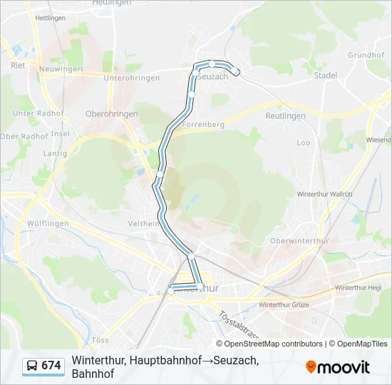674 Bus Line Map