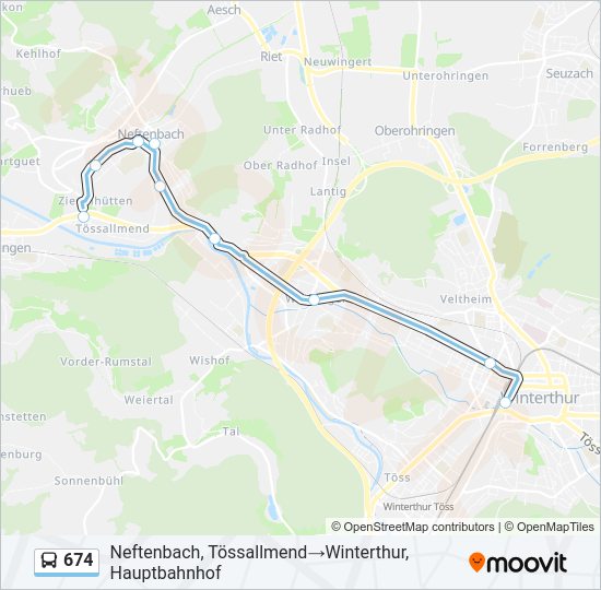 674 Bus Line Map