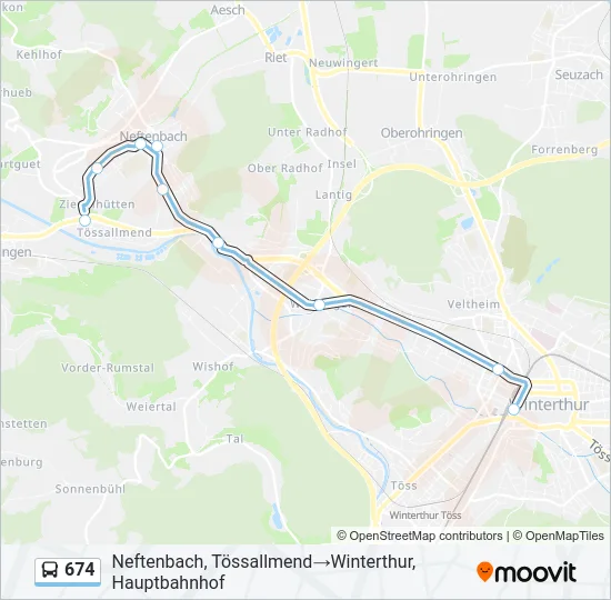 674 Bus Line Map
