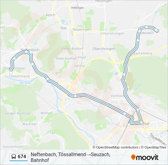 674 Bus Line Map