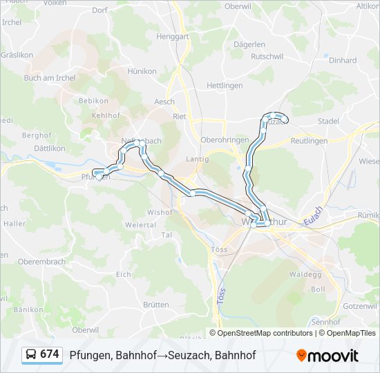 674 Bus Line Map
