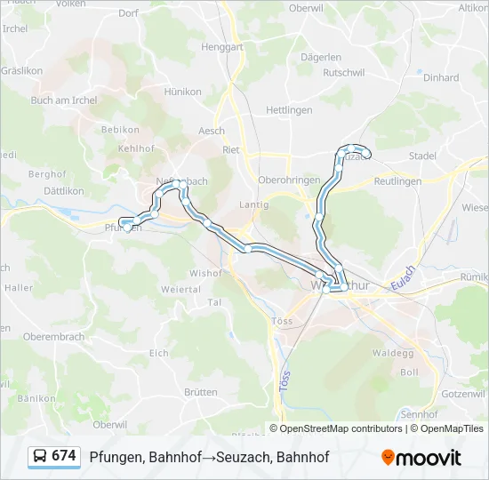 674 Bus Line Map