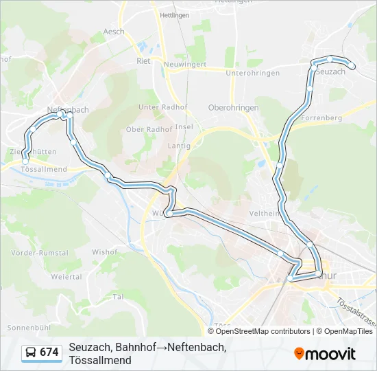 674 Bus Line Map