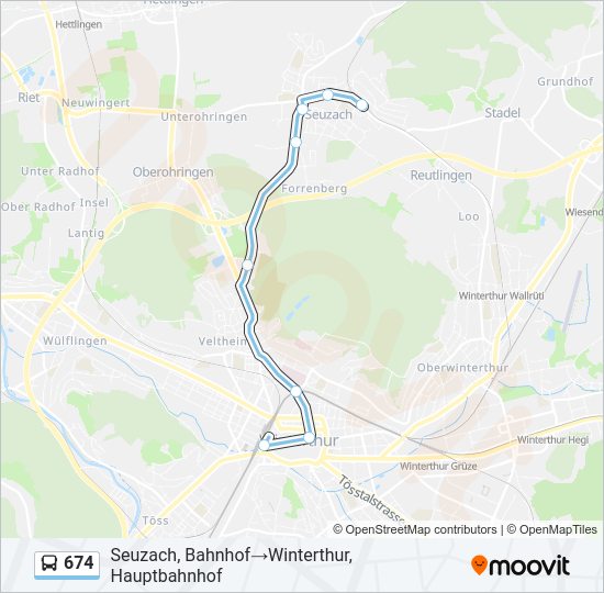 674 Bus Line Map