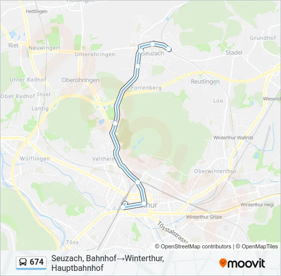 674 Bus Line Map