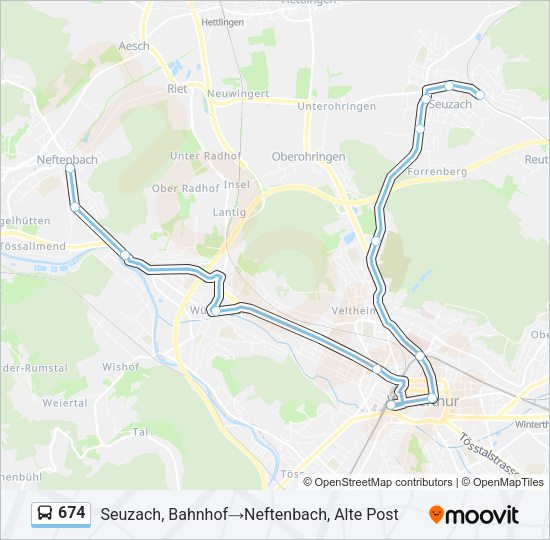 674 Bus Line Map