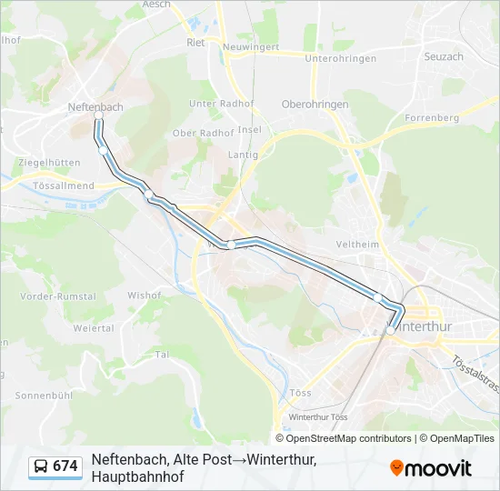 674 Bus Line Map