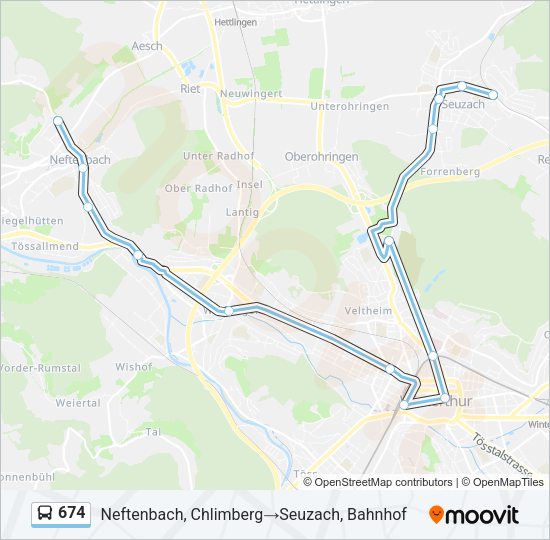 674 Bus Line Map