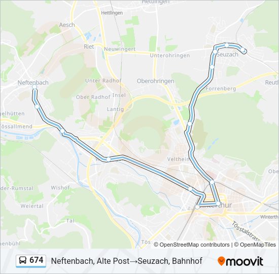 674 Bus Line Map