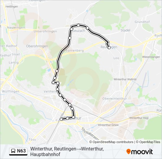 N63 Bus Line Map