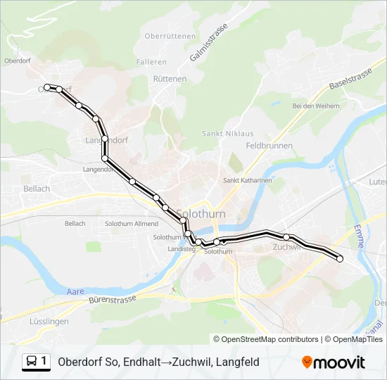 1 Bus Line Map