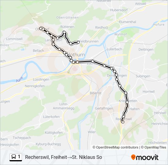1 Bus Line Map