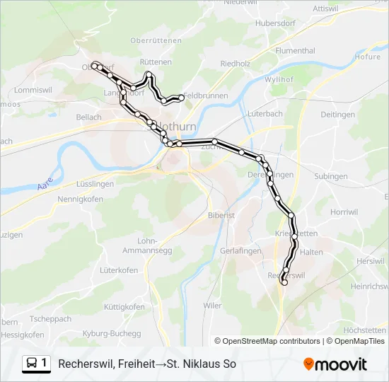 1 Bus Line Map