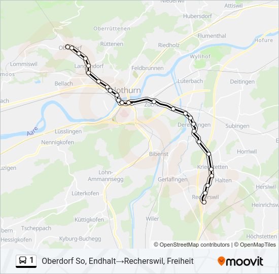 1 bus Line Map