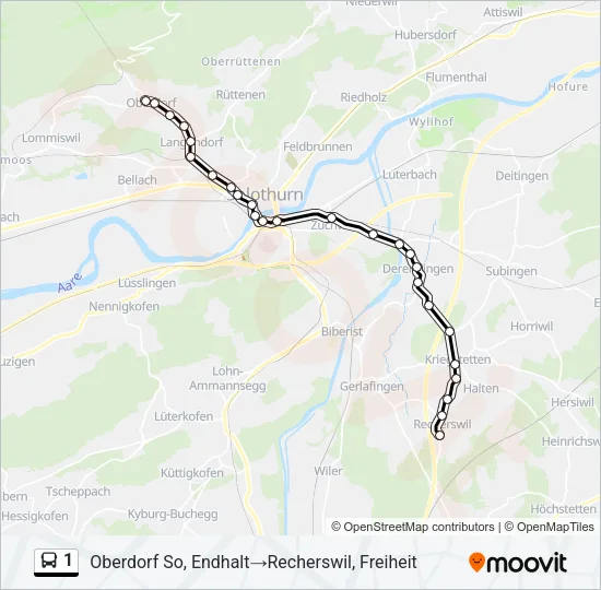 1 Bus Line Map