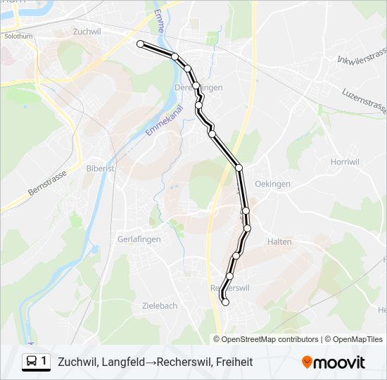 1 Bus Line Map