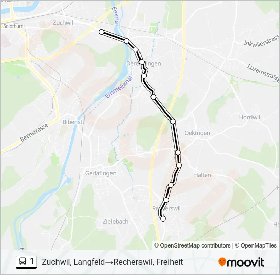 1 Bus Line Map