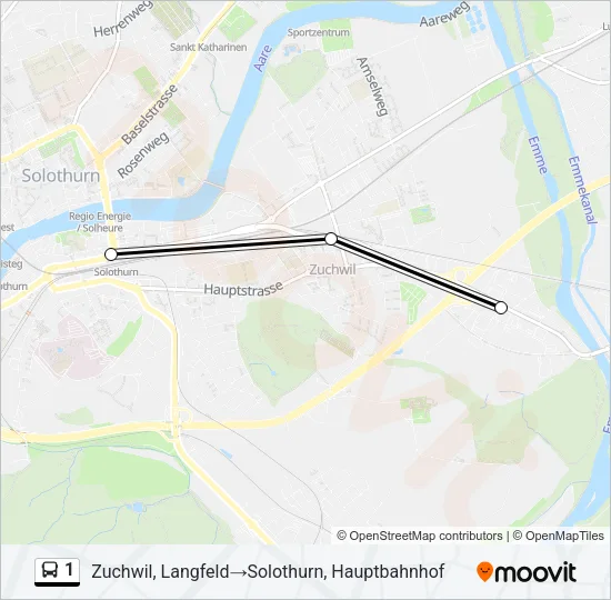 1 Bus Line Map