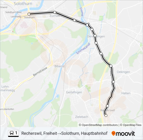 1 Bus Line Map
