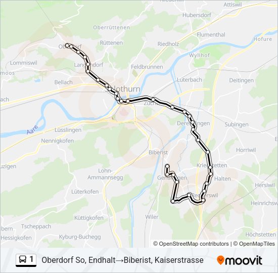 1 Bus Line Map