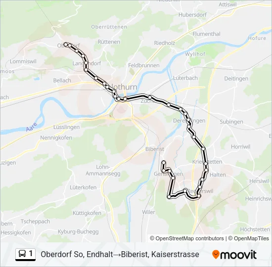 1 Bus Line Map