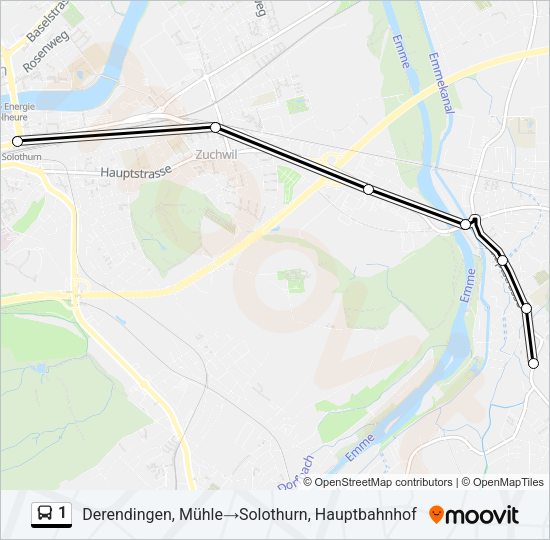1 Bus Line Map