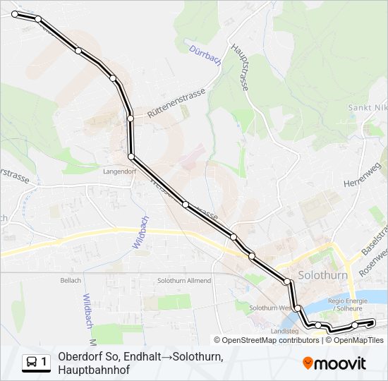 1 Bus Line Map