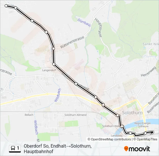 1 Bus Line Map