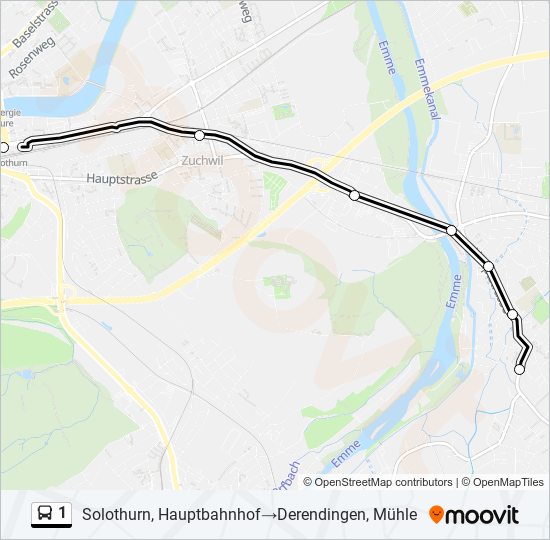 1 bus Line Map