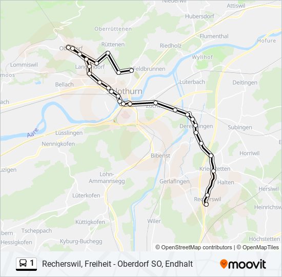 1 bus Line Map