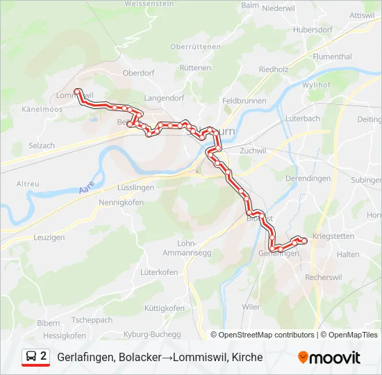 2 Bus Line Map