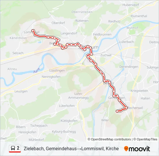 2 Bus Line Map