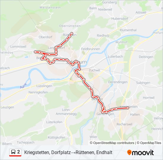 Buslinie 2 Karte