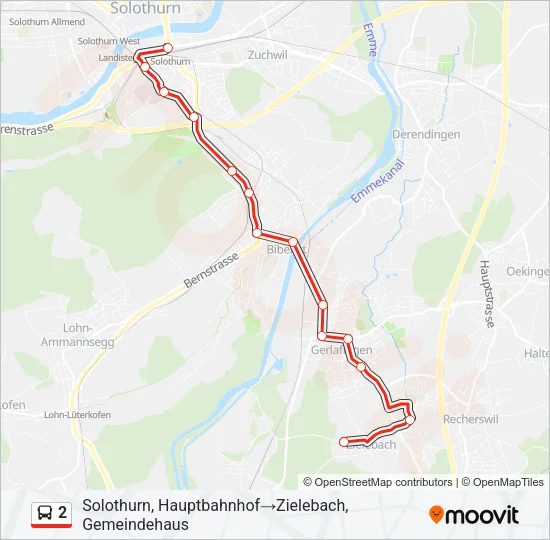 2 Bus Line Map
