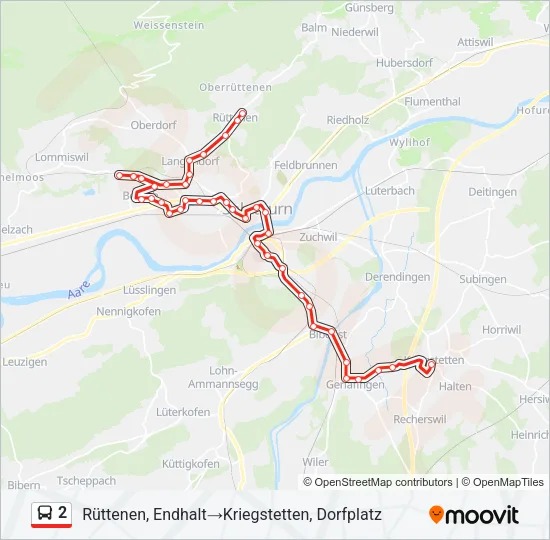 2 Bus Line Map