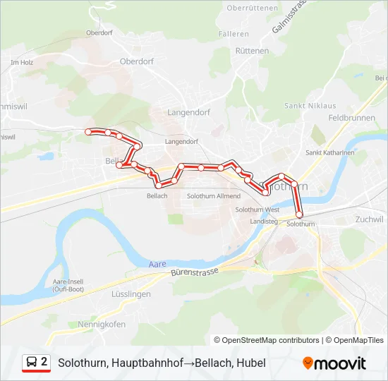 2 Bus Line Map