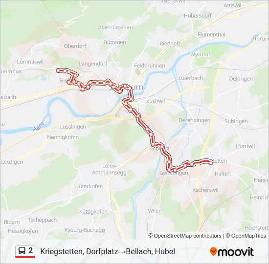 2 Bus Line Map