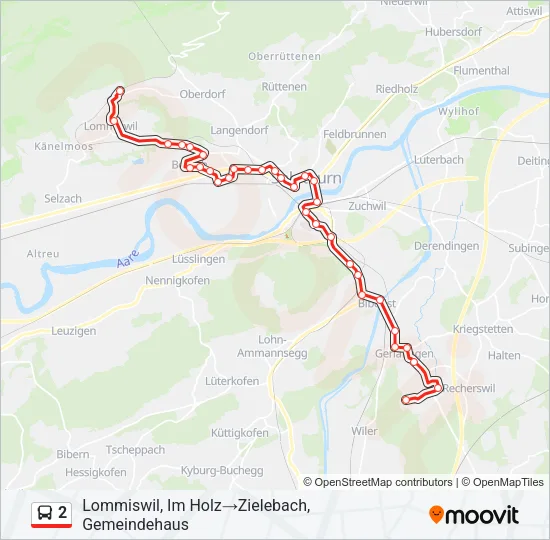 2 Bus Line Map